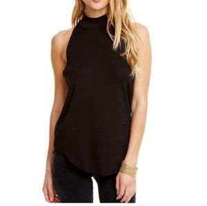 Chaser Ruffle Back Ribbed Tank Top , Black, M, NWT